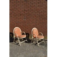 thumb-Vintage rotan fauteuils met bruine kussens 2x-8