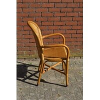 thumb-Gevlochten rotan armstoel van natuurlijk riet-2
