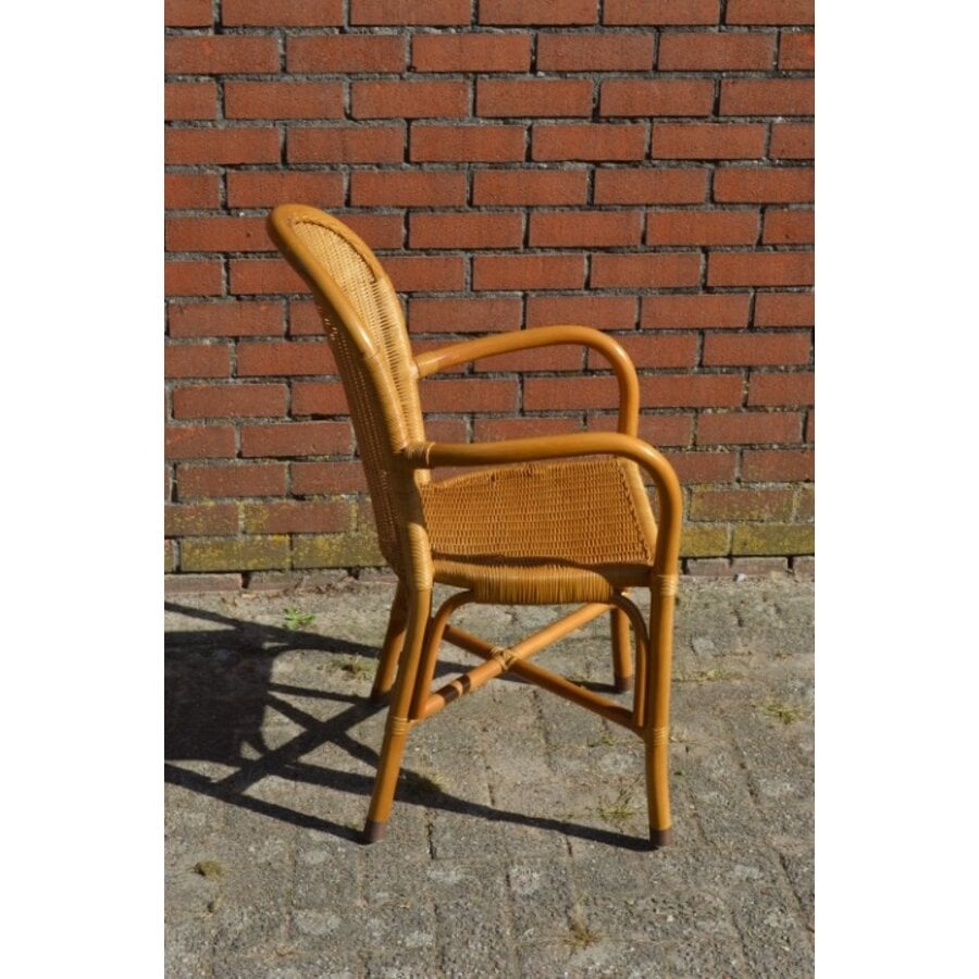 Gevlochten rotan armstoel van natuurlijk riet-2