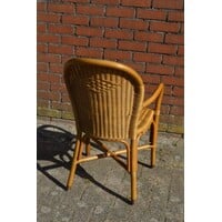 thumb-Gevlochten rotan armstoel van natuurlijk riet-3