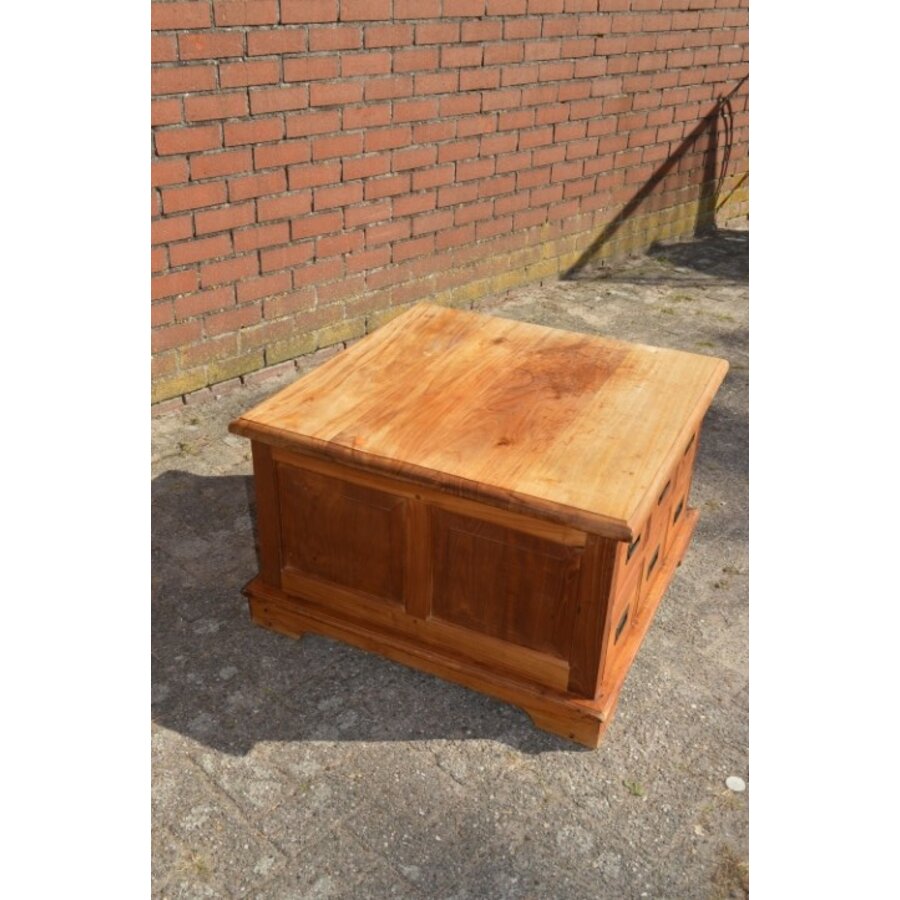 Massief teak salontafel met zes laden-2