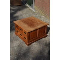 thumb-Massief teak salontafel met zes laden-5