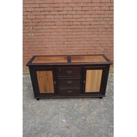 thumb-Donkerbruin dressoir met houtinleg-1