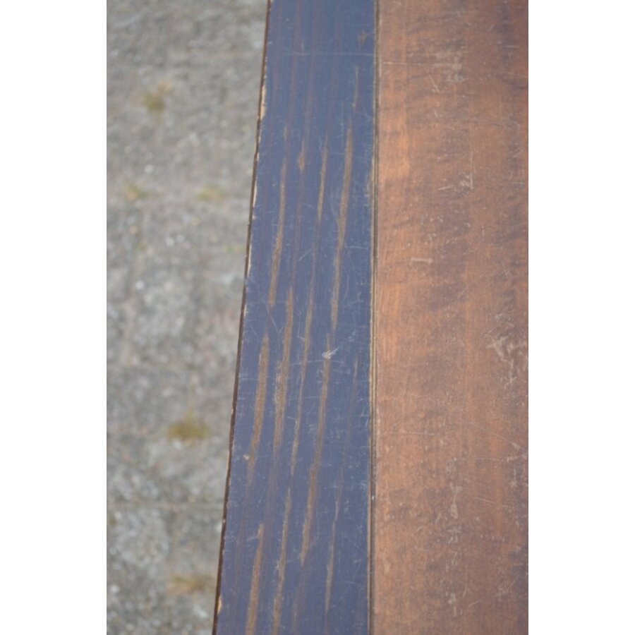 Donkerbruin dressoir met houtinleg-4