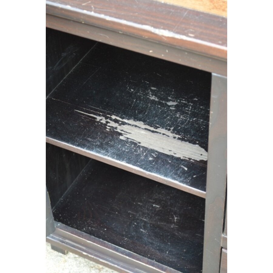 Donkerbruin dressoir met houtinleg-8