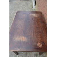 thumb-Klassieke teak eettafel met doorleefd blad-4