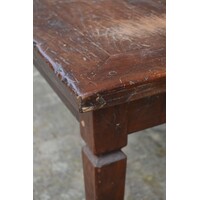 thumb-Klassieke teak eettafel met doorleefd blad-6