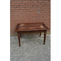 thumb-Klassieke teak eettafel met doorleefd blad-8