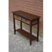 thumb-Koloniale sidetable met rotan lades en onderplank-2