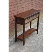thumb-Koloniale sidetable met rotan lades en onderplank-3