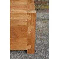 thumb-Landelijke vierkante salontafel van massief teakhout-3