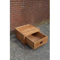 thumb-Landelijke vierkante salontafel van massief teakhout-5