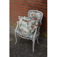 thumb-Louis XV barok fauteuil met bloemenprint-2