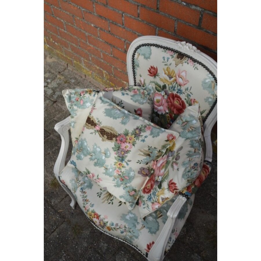Louis XV barok fauteuil met bloemenprint-3