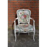 thumb-Louis XV barok fauteuil met bloemenprint-4