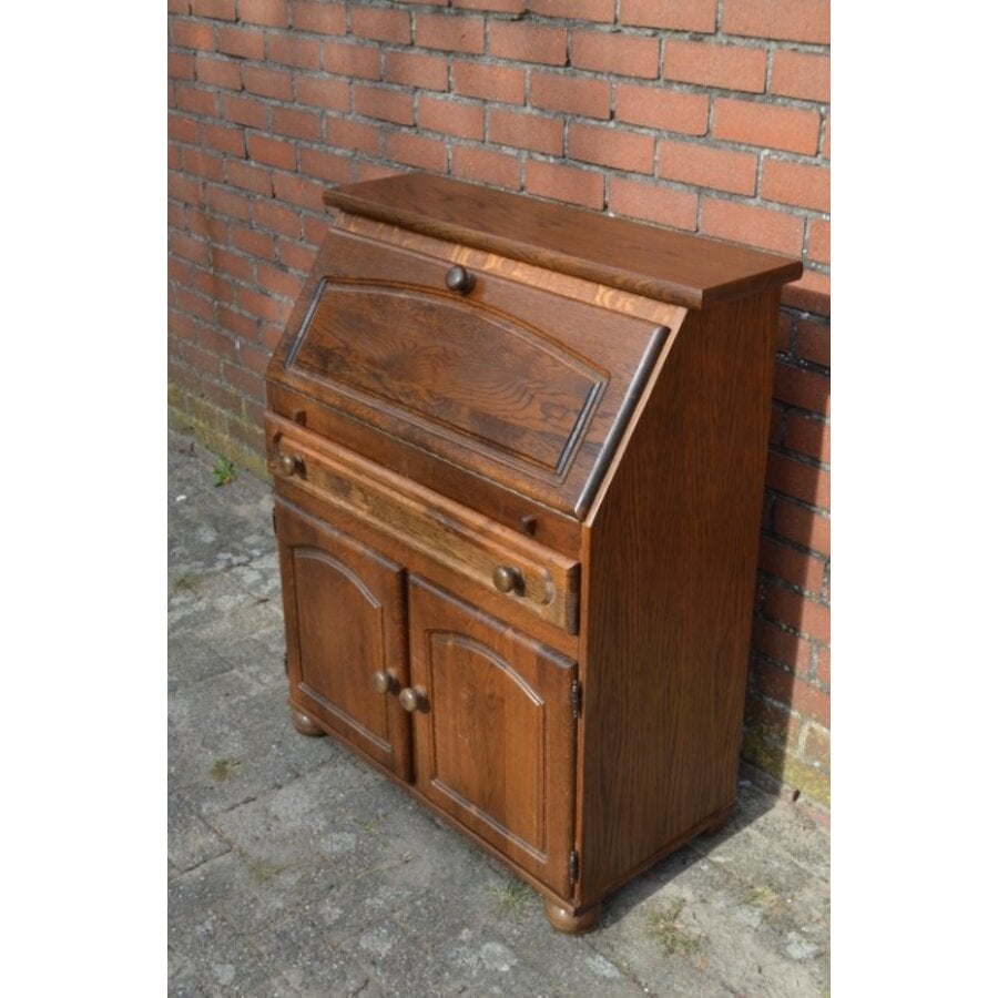 Klassieke eikenhouten klepsecretaire-2