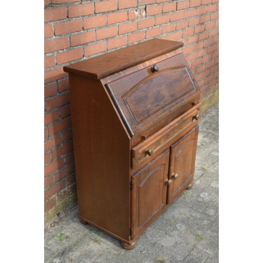 Klassieke eikenhouten klepsecretaire-3