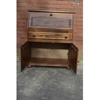 thumb-Klassieke eikenhouten klepsecretaire-4