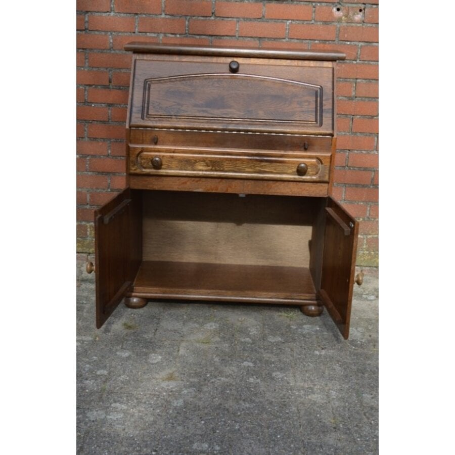 Klassieke eikenhouten klepsecretaire-4