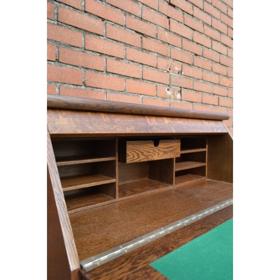 Klassieke eikenhouten klepsecretaire-6