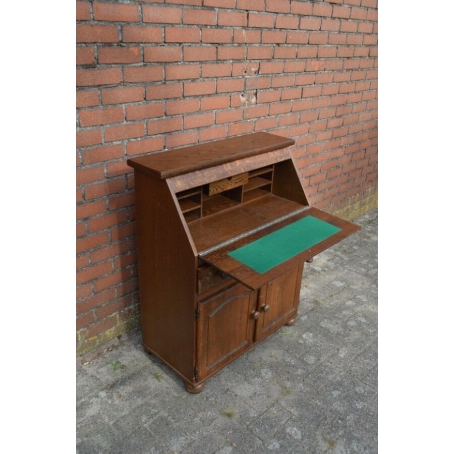 Klassieke eikenhouten klepsecretaire-7
