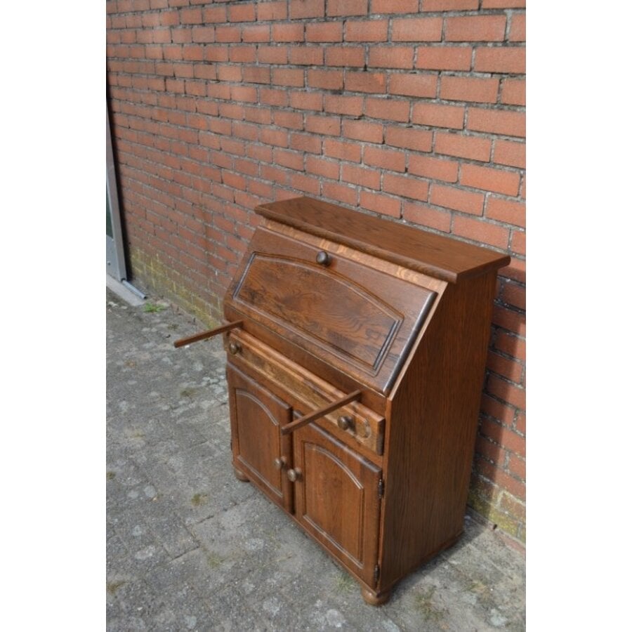 Klassieke eikenhouten klepsecretaire-8
