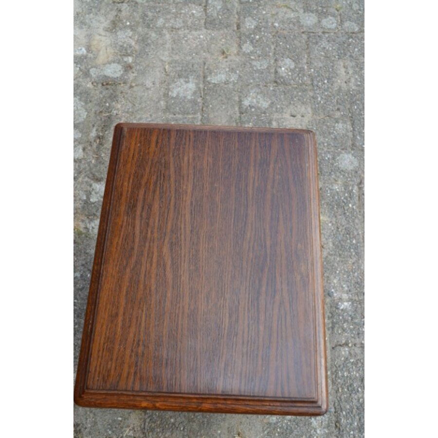 Klassiek houten ladenkastje met koper-7