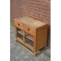 thumb-Eiken theekastje met glazen deurtjes-2