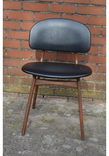 Retro teak stoel met skai 