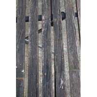 thumb-Brocante metalen klapbank met houten zitting-3