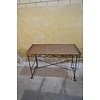 LoodsVol, Tweedehands Vintage rotan sidetable met smeedijzer