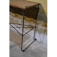 thumb-Vintage rotan sidetable met smeedijzer-3