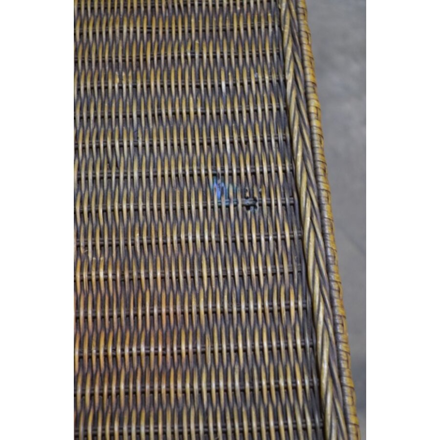 Vintage rotan sidetable met smeedijzer-7