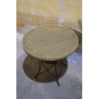 thumb-Vintage rond tafeltje met rotan en glas-2