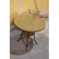 thumb-Vintage rond tafeltje met rotan en glas-3