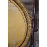 thumb-Italiaanse vintage spiegel met rotanrand-3