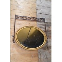 thumb-Italiaanse vintage spiegel met rotanrand-5