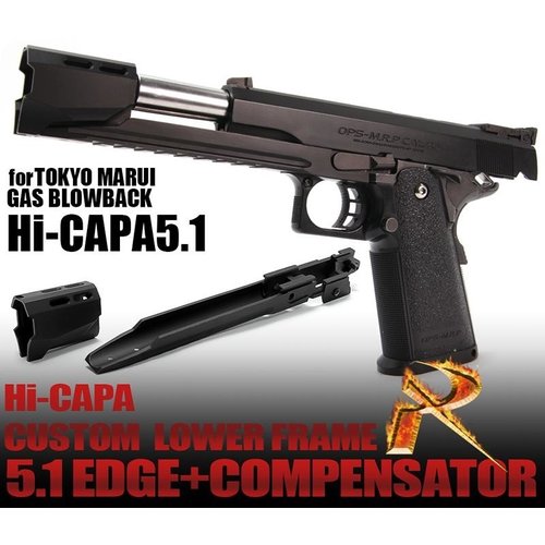 Nine Ball  CUSTOM LOWER FRAME R EDGE 5.1 & COMPENSATOR FOR TM HI-CAPA Nine Ball  CUSTOM LOWER FRAME R EDGE 5.1 & COMPENSATOR FOR TM HI-CAPA