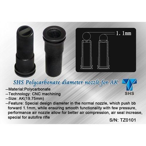 SHS AK Polycarbonate diameter nozzle