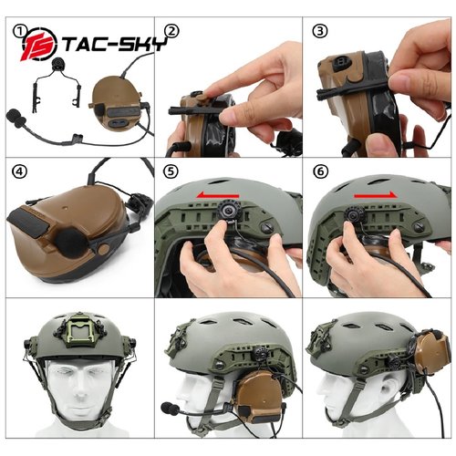 Tac-Sky ARC Helmet Rail Mount COMTAC Mark - FDE