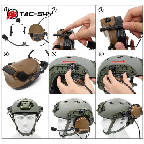 Tac-Sky ARC Helmet Rail Mount COMTAC Mark - Black