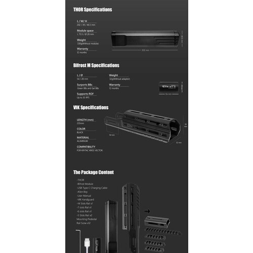 Acetech Thor Bifrost Tracer Unit with Vik Handguard for Krytac Kriss Vector