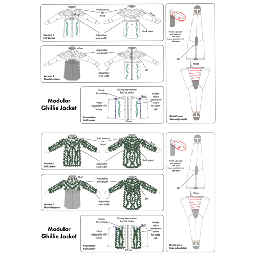 Novritsch Modular 3D Ghillie Suit - Jacket - Everglade