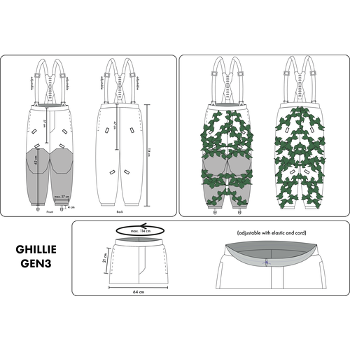 Novritsch Modular 3D Ghillie Suit - Pants -Everglade