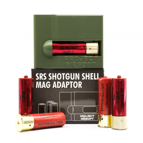 Project Airsoft SRS to Shotgun Shell Magazine Adaptor - TAN