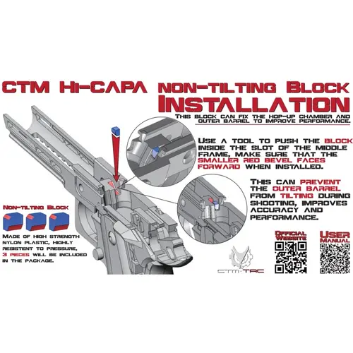 CTM CNC aluminum slide Flatline Split slide TM Hi-capa 5.1 - Blue