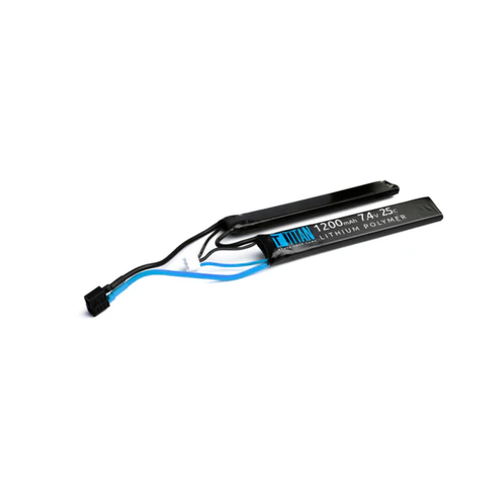Titan LiPo 1200mAh 7.4v 25C Nunchuck T-Plug (Deans) Titan LiPo 1200mAh 7.4v 25C Nunchuck T-Plug (Deans)
