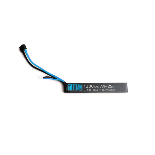 Titan LiPo 1200mAh 7.4v 25C Stick T-Plug (Deans) Titan LiPo 1200mAh 7.4v 25C Stick T-Plug (Deans)