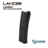 Emg Lancer Systems Licensed L5Awm V2 Marui M4 GBB MWS 35rd Magazine (5.56-Opaque Black)