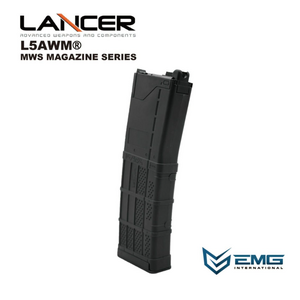 Angrygun Emg Lancer Systems Licensed L5Awm V2 Marui M4 GBB MWS 35rd Magazine (5.56-Opaque Black)